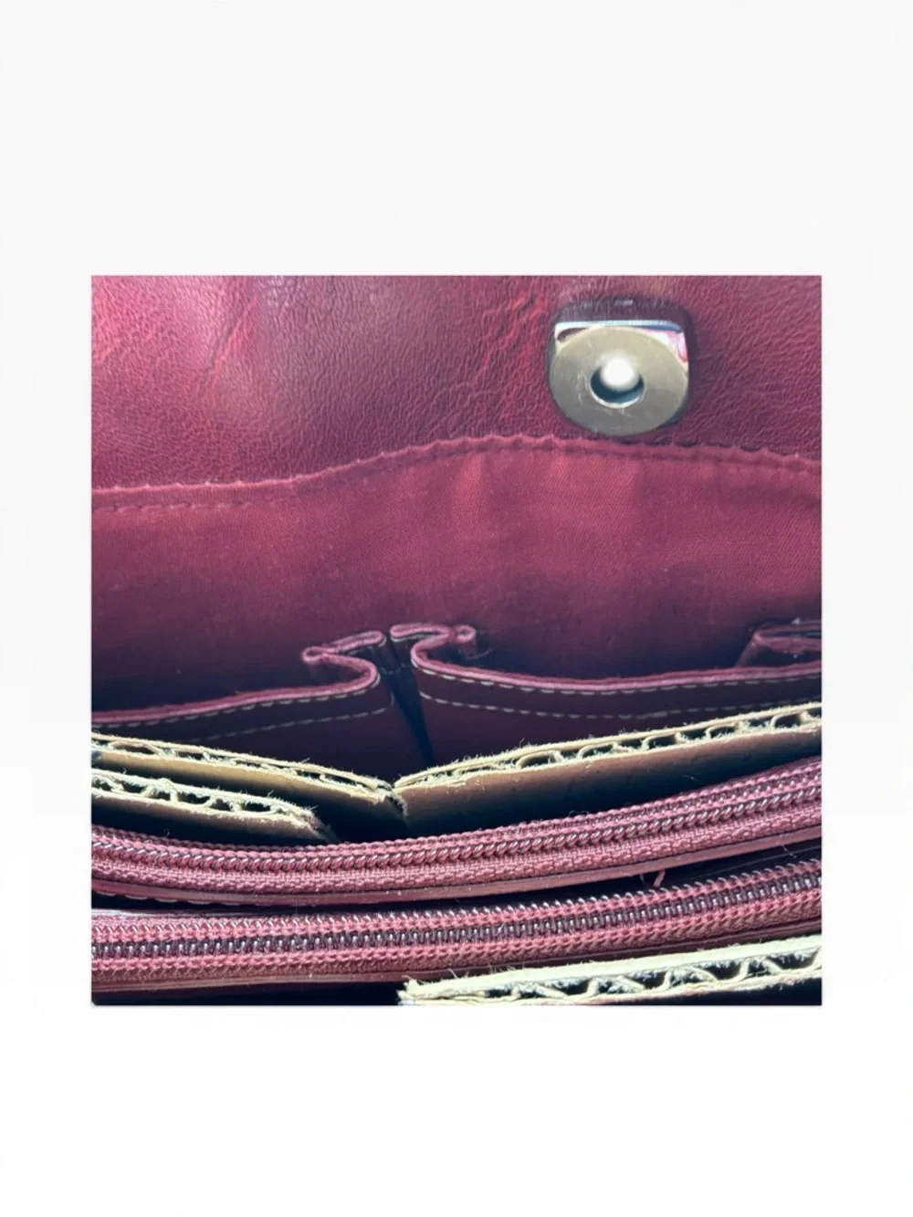 Liz Claiborne Deep Red Faux Leather Satchel NWOT